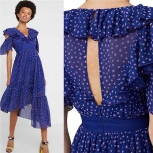 Three Floor Ada Polka Dot Asymmetrical Dress Size US 12